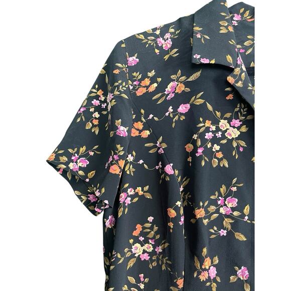 Vintage MISS DORBY Button Down Maxi Dress Floral Print w/Ties Size 12 Cottage - Picture 4 of 14